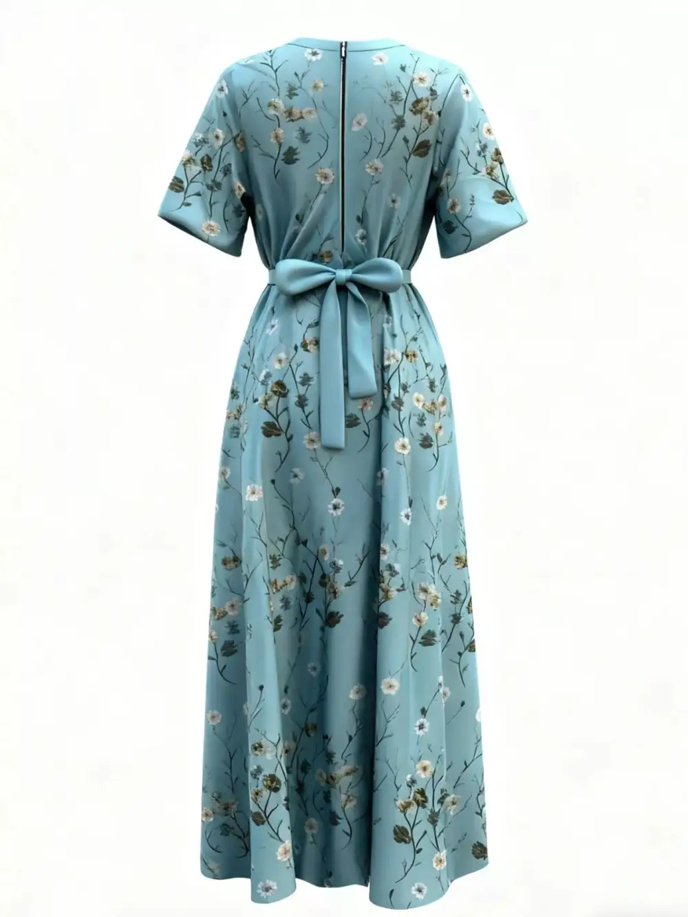 Floral Short Sleeve Dress Casual