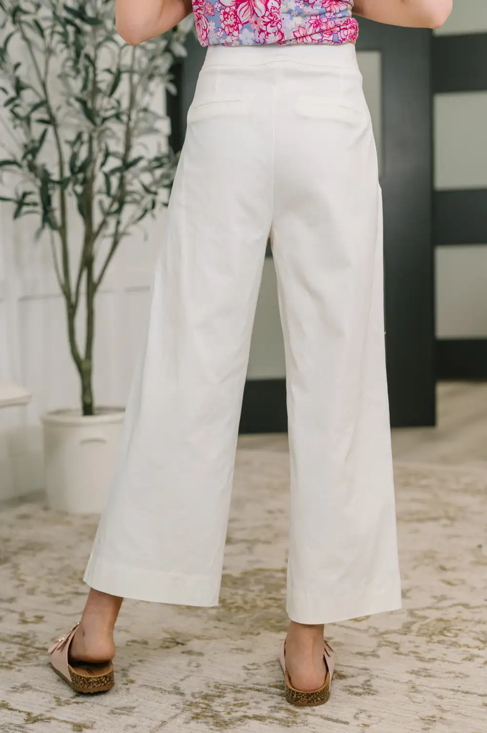 Only Pair High Waist Wide Leg Bottoms In
