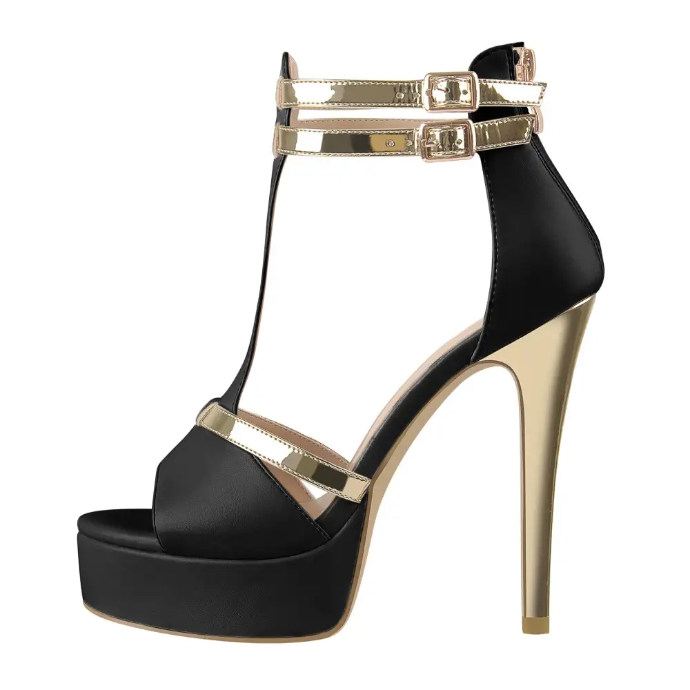 T-Strap Platform High Heel Sandals