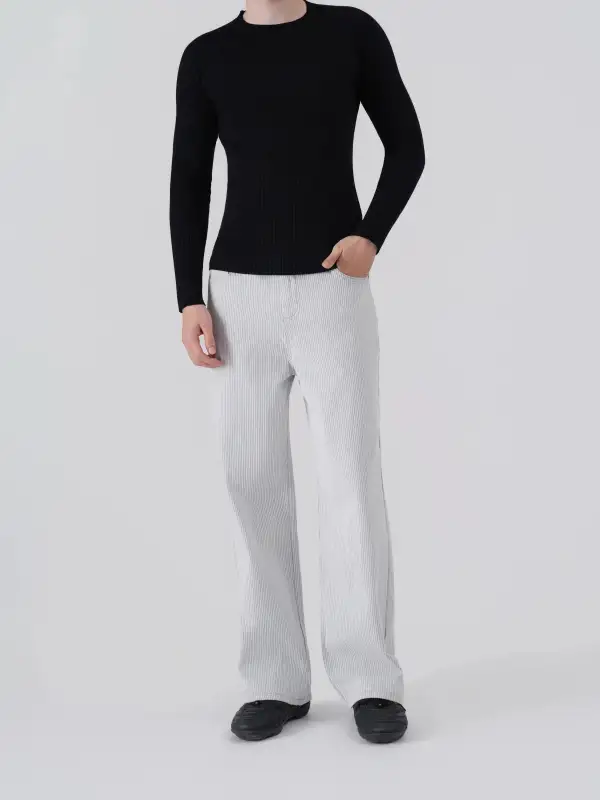 Soft Touch Striped Lyocell Jeans
