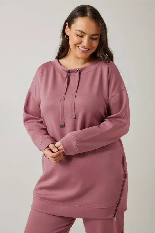 Pink Luxe Zip Detail Sweatshirt
