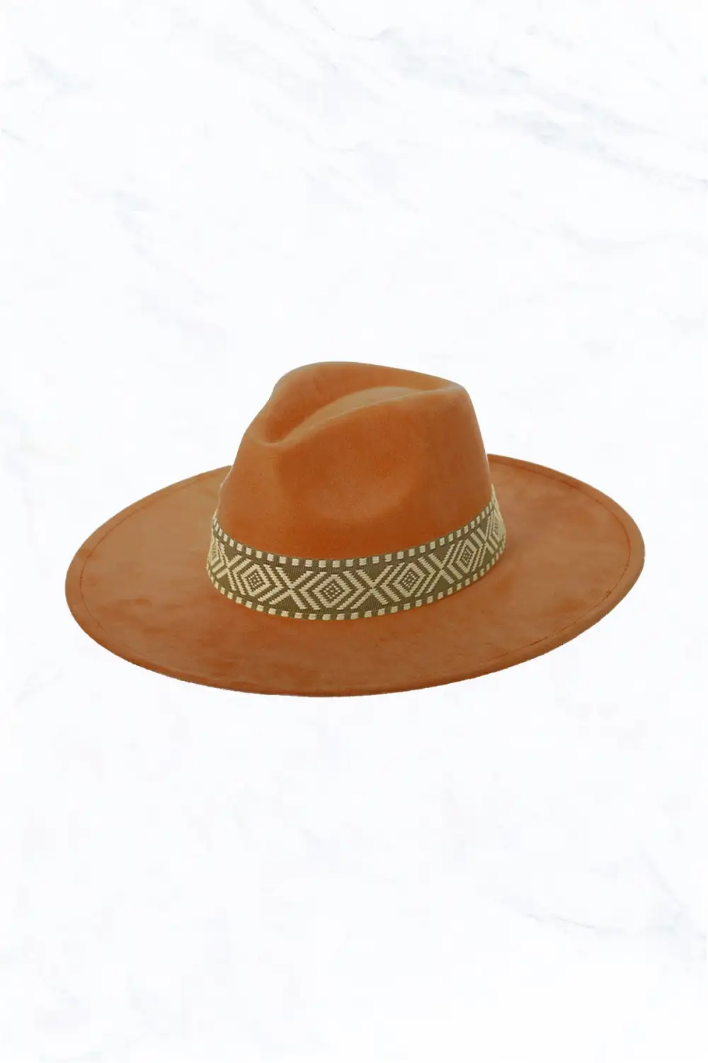 Suede Large Eaves Peach Top Fedora Hat