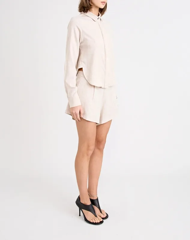 Natural Flared Shorts