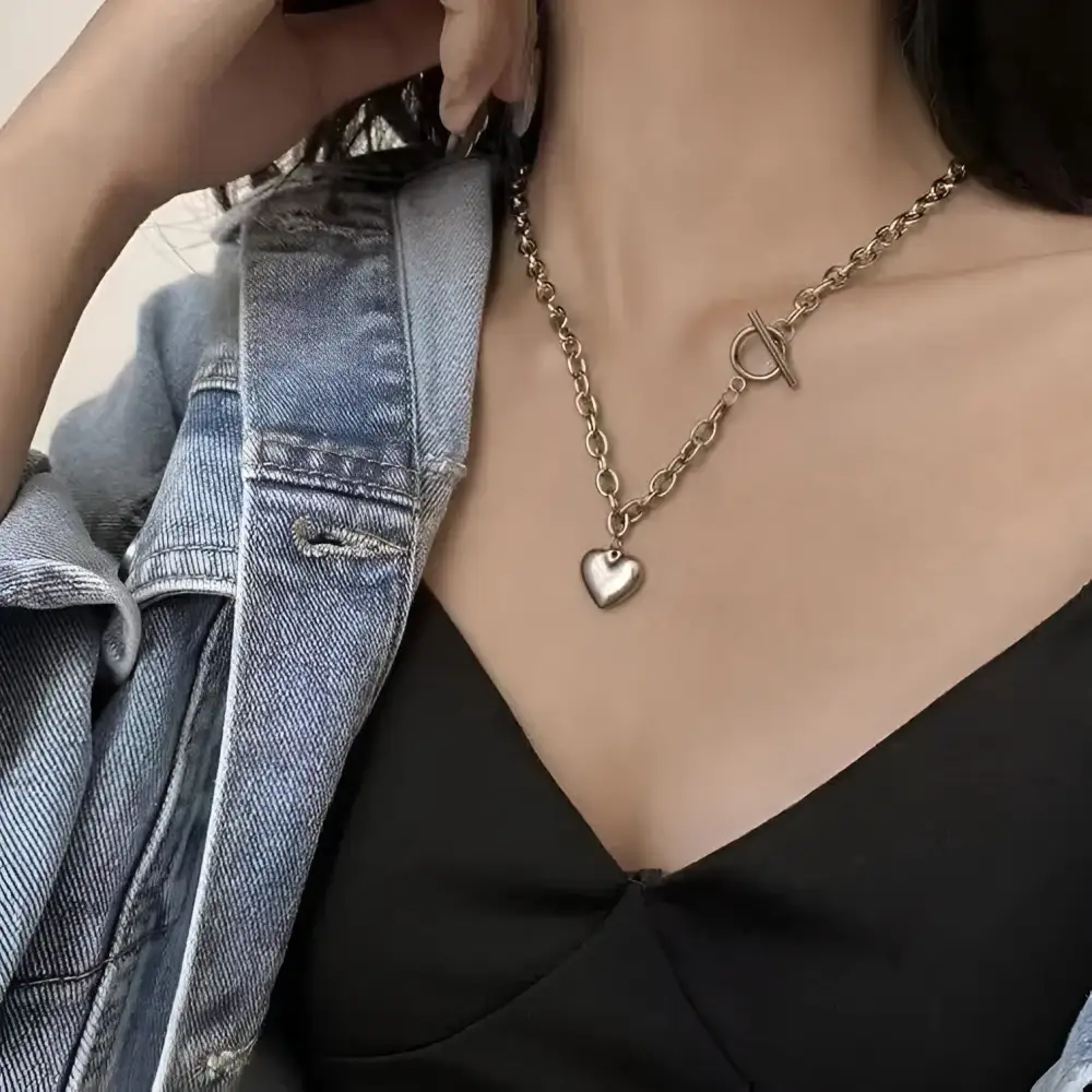 Draped Heart Necklace
