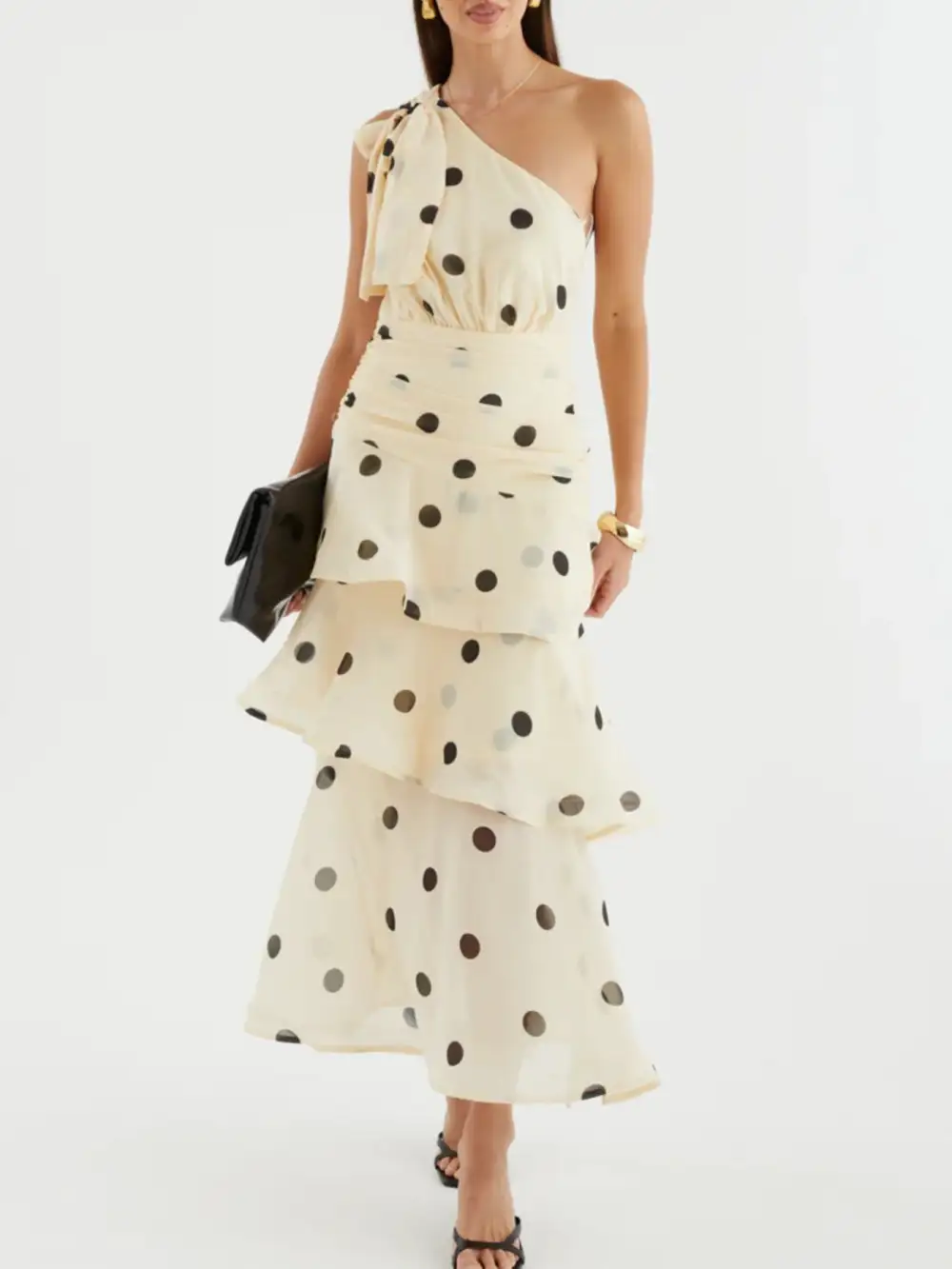Polka Dot Ruffle Dress Casual