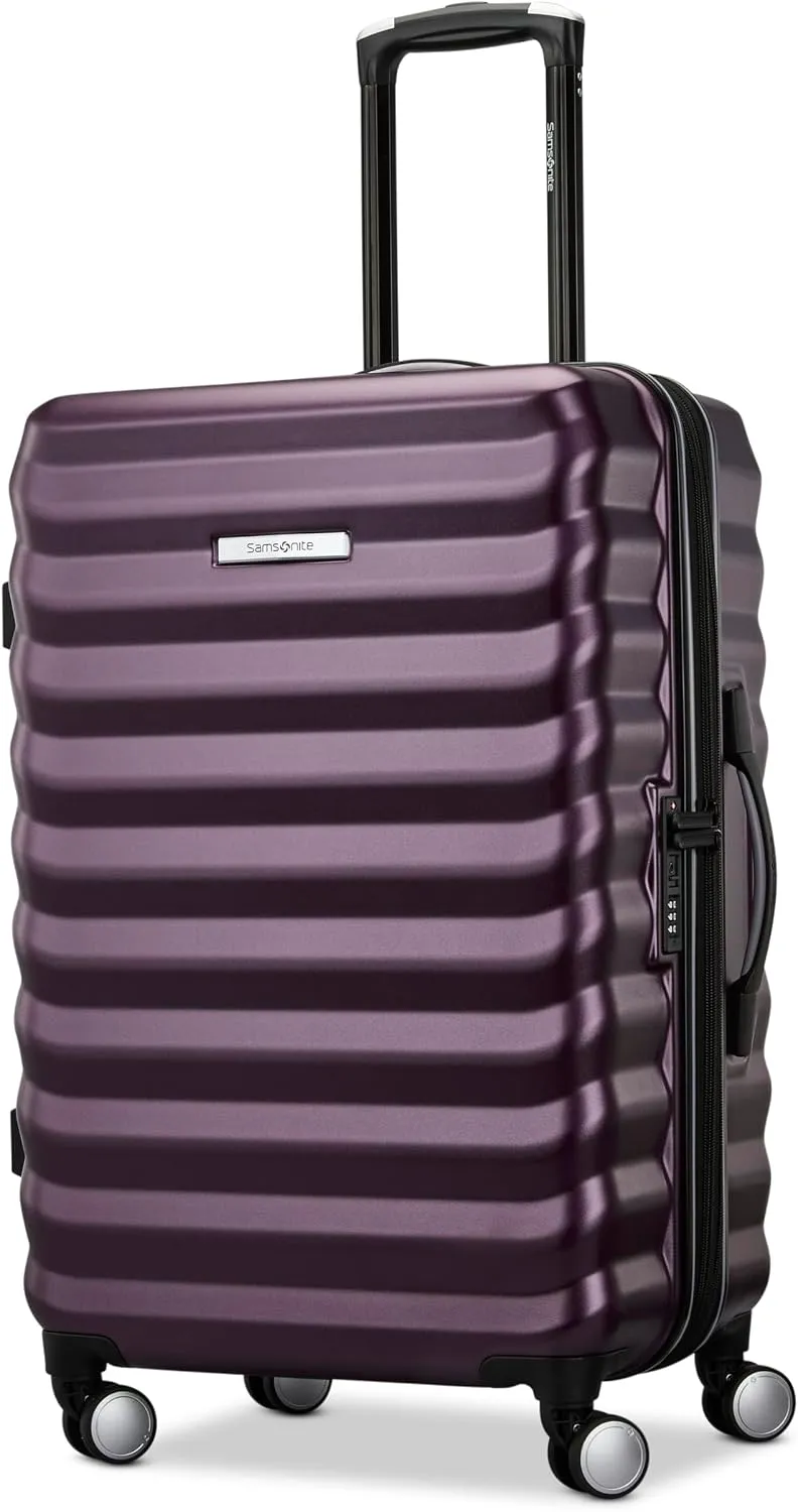Samsonite Hard-Sided 28-Inch Lightweight Checked Large Expandable Element Suitcase: Durable, 360° Spinner Wheels, Adjustable Telescopic Handle, TSA-Approved Lock - Alpine Black