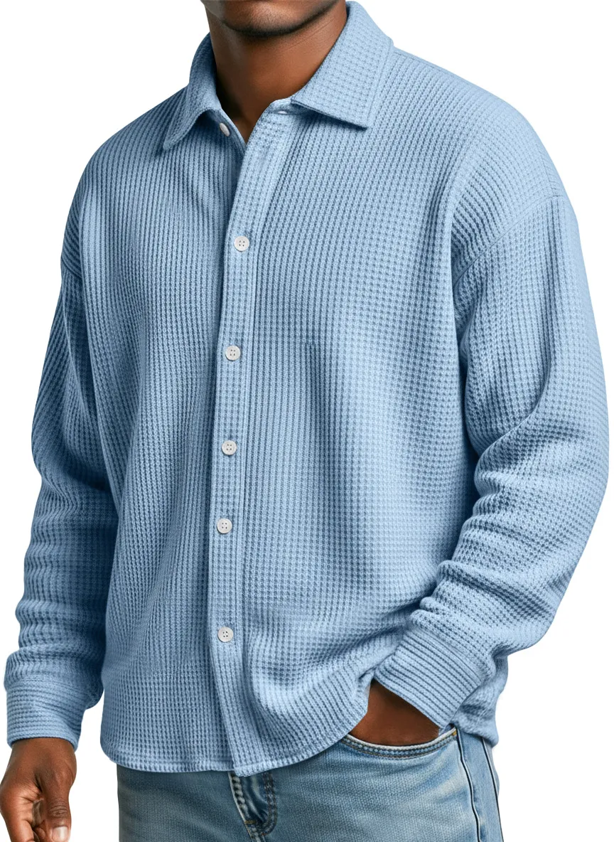 Textured Knit Long Sleeve Shirt