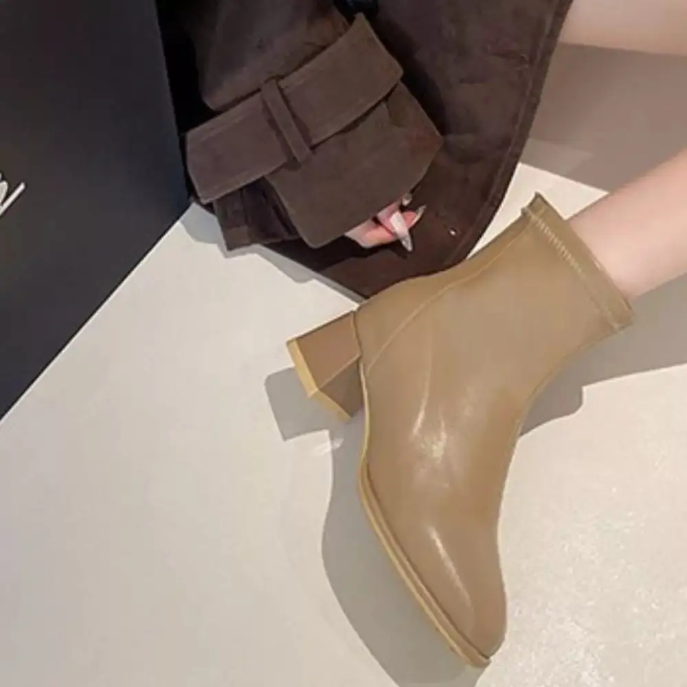 Everyday Square Toe Block Heels Boots
