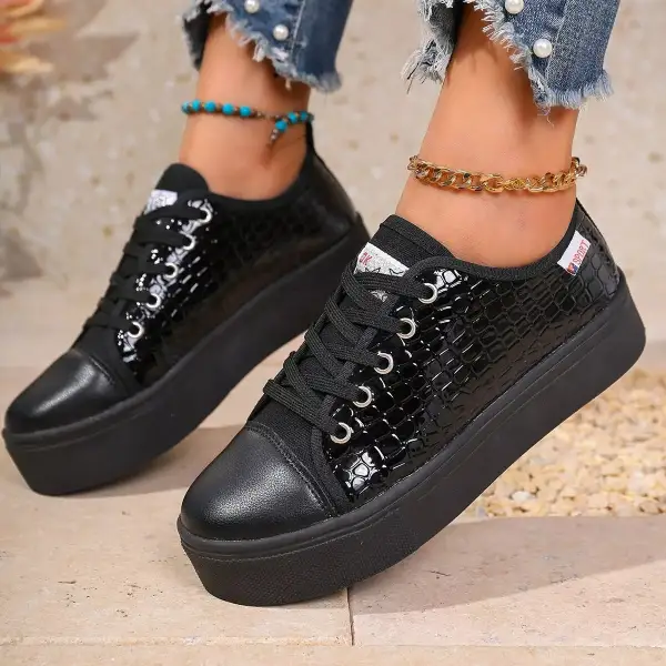 Essential Round Toe Platform Sneakers