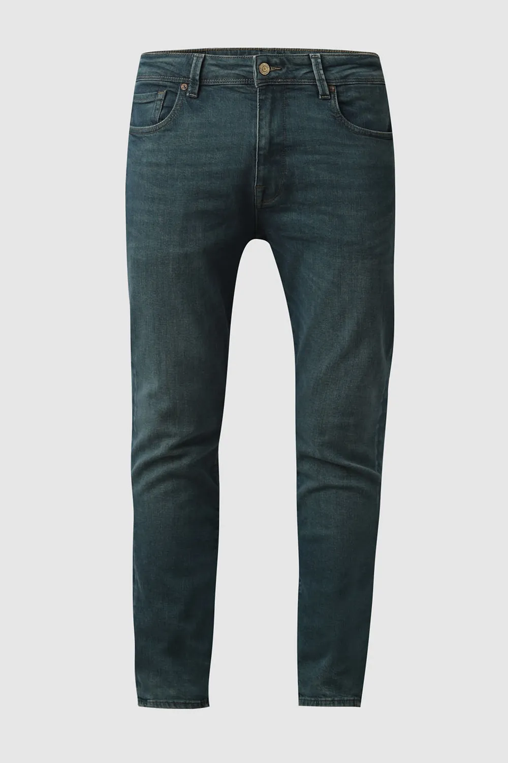 Blue Mid Rise Casual Slim Fit Jeans