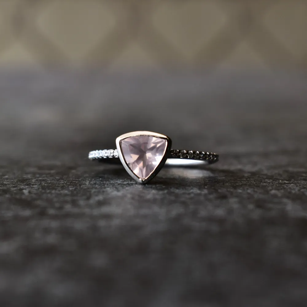 Trillion Cut Quartz Ring