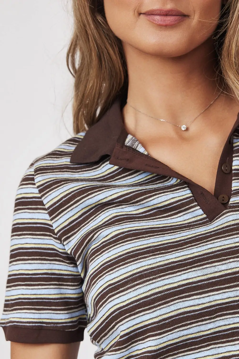 Striped Button Detail Sweater