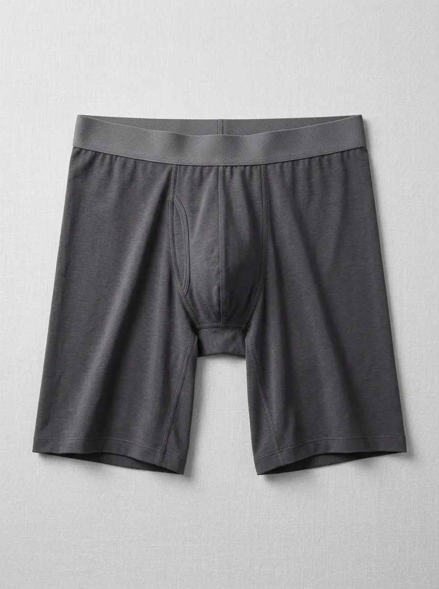Men's Charcoal Grey Tonal Waistband Minimalist Boxer Briefs