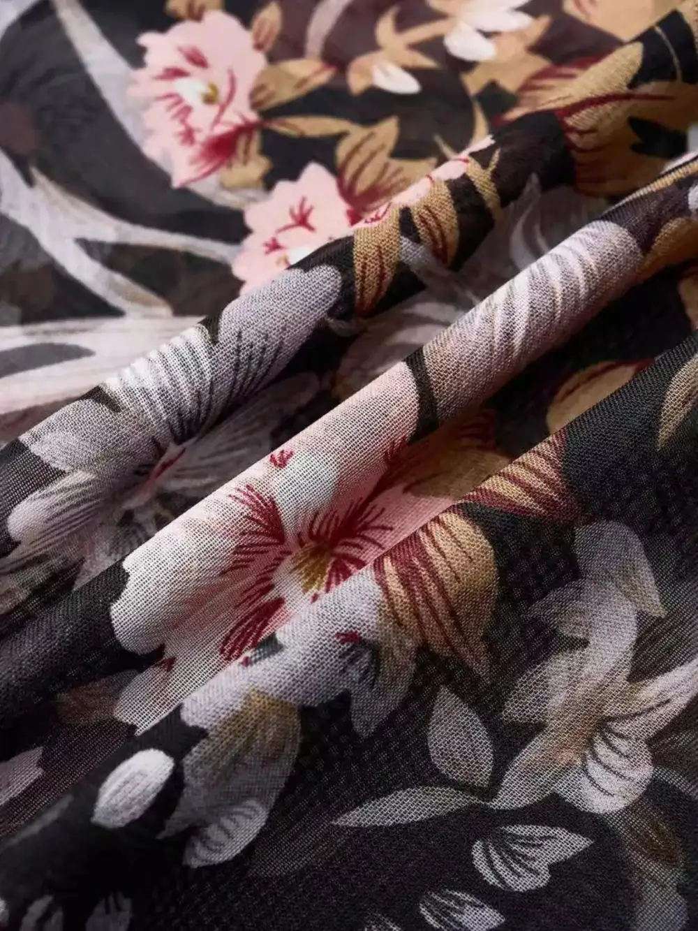 Sheer Floral Print Flutter Sleeve Blouse