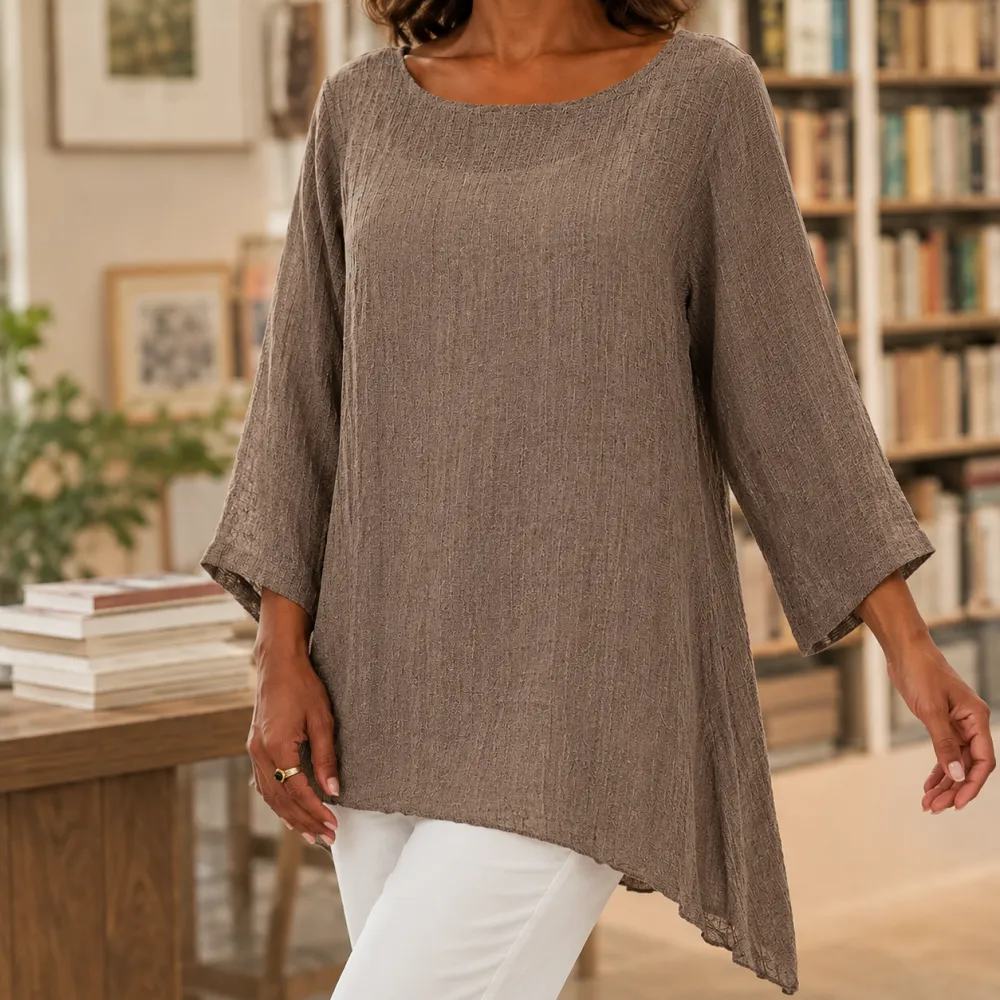 Boat-Neck Draped Top