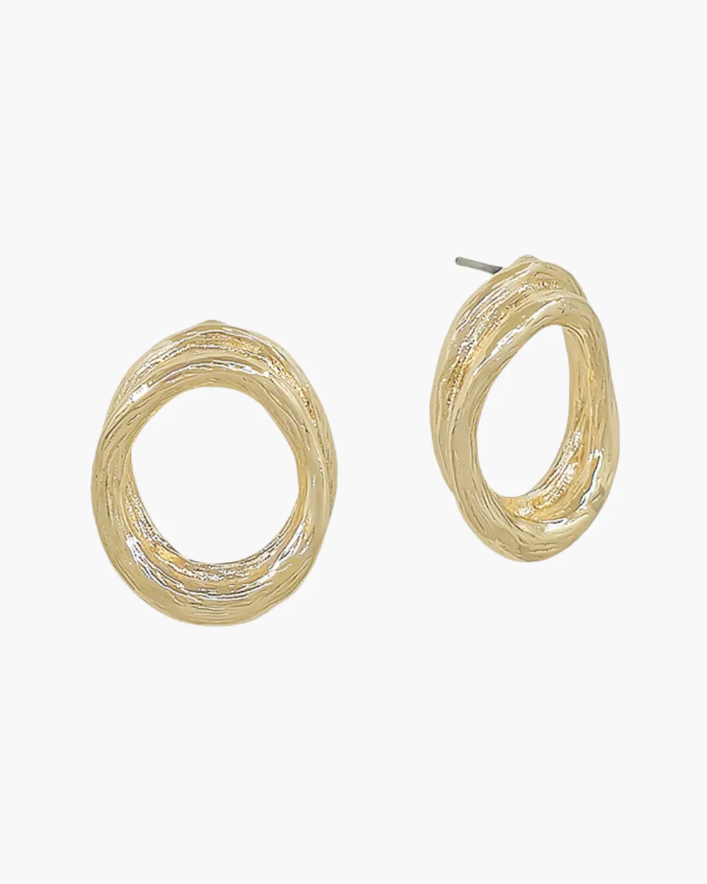 Oval Open Stud Earrings