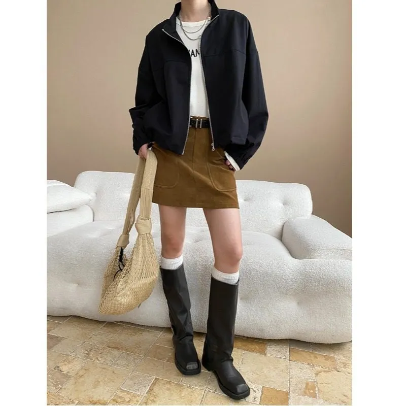 Tailored Stand-Collar Casual Outerwear Jacket