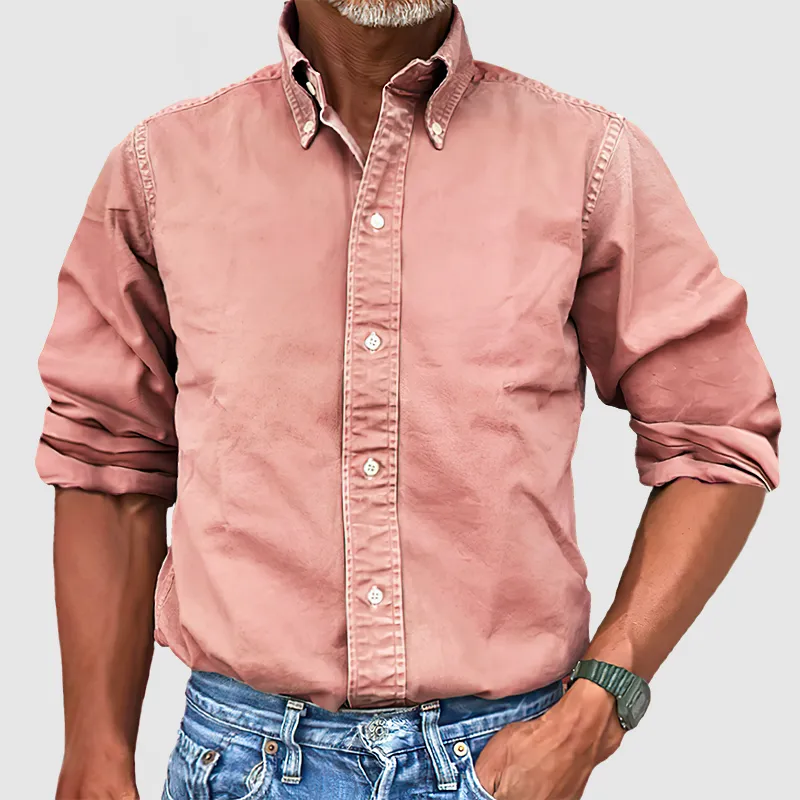 Garment Washed Long Sleeve Shirt