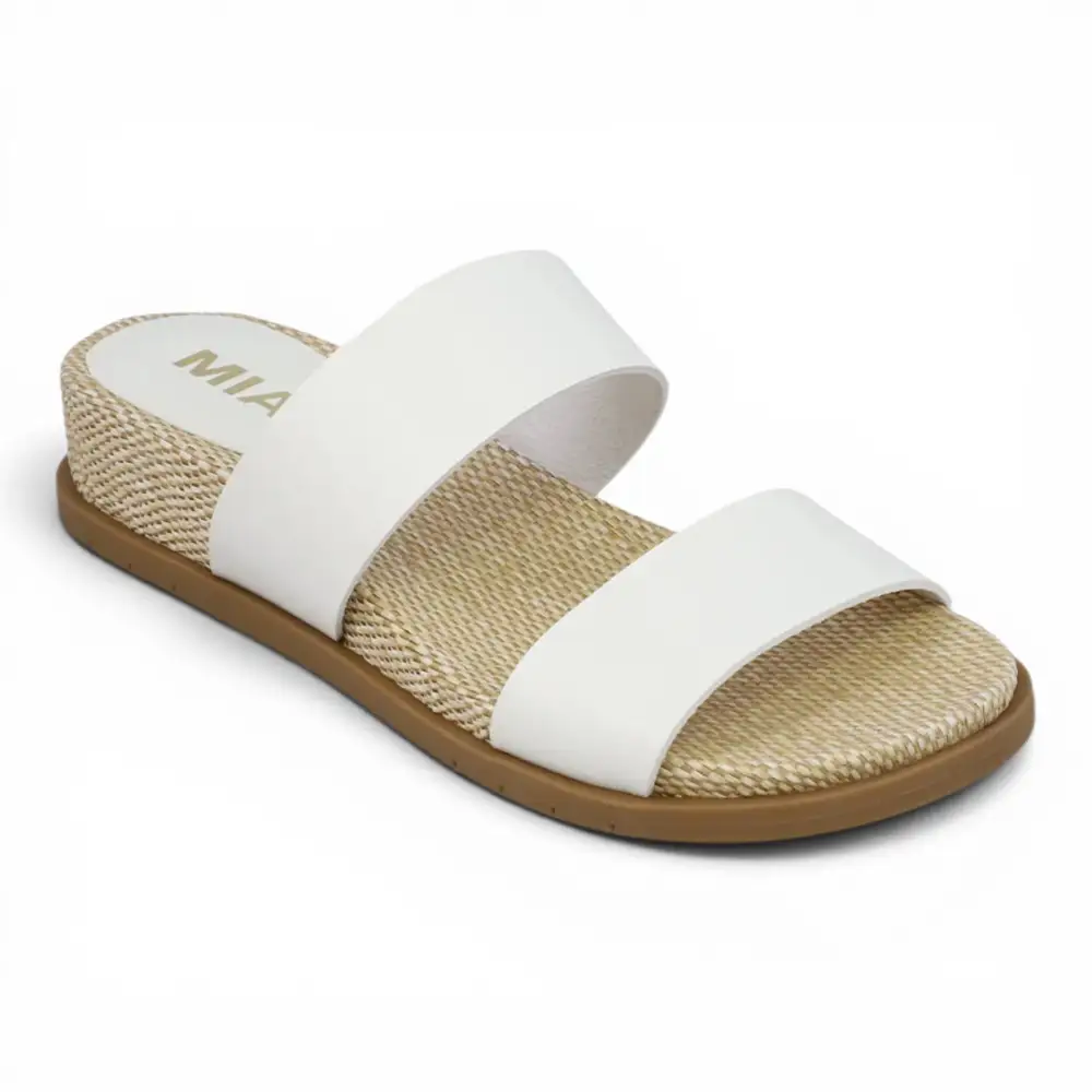 Yelena Raffia Double Strap Slide Sandal