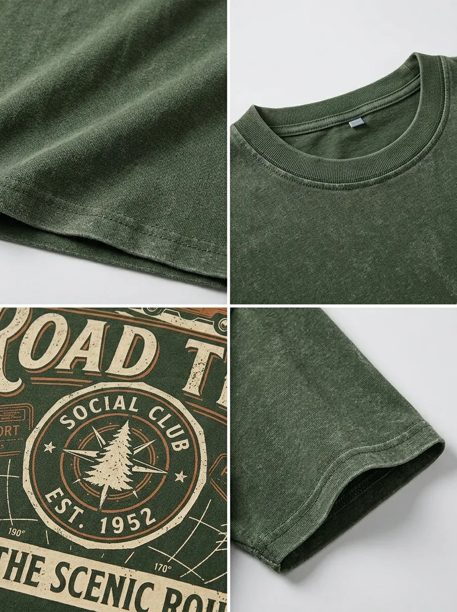Unisex Road Trip Adventure Mountain Van Printed T-shirt