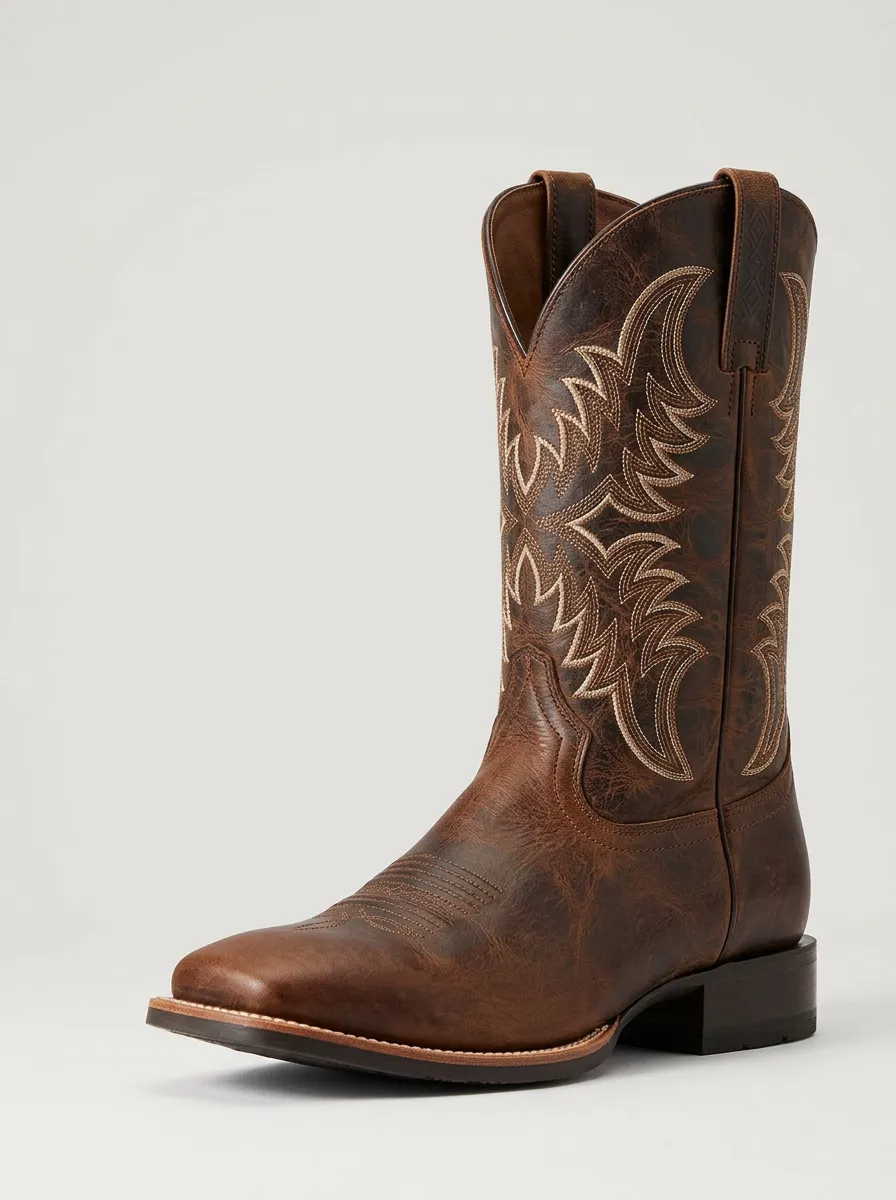 Traditional Embroidered Frontier-Look Western Boots