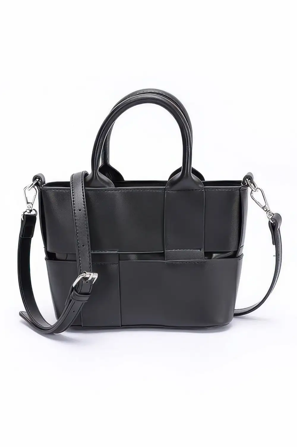 Braided Faux Leather Tote Bag