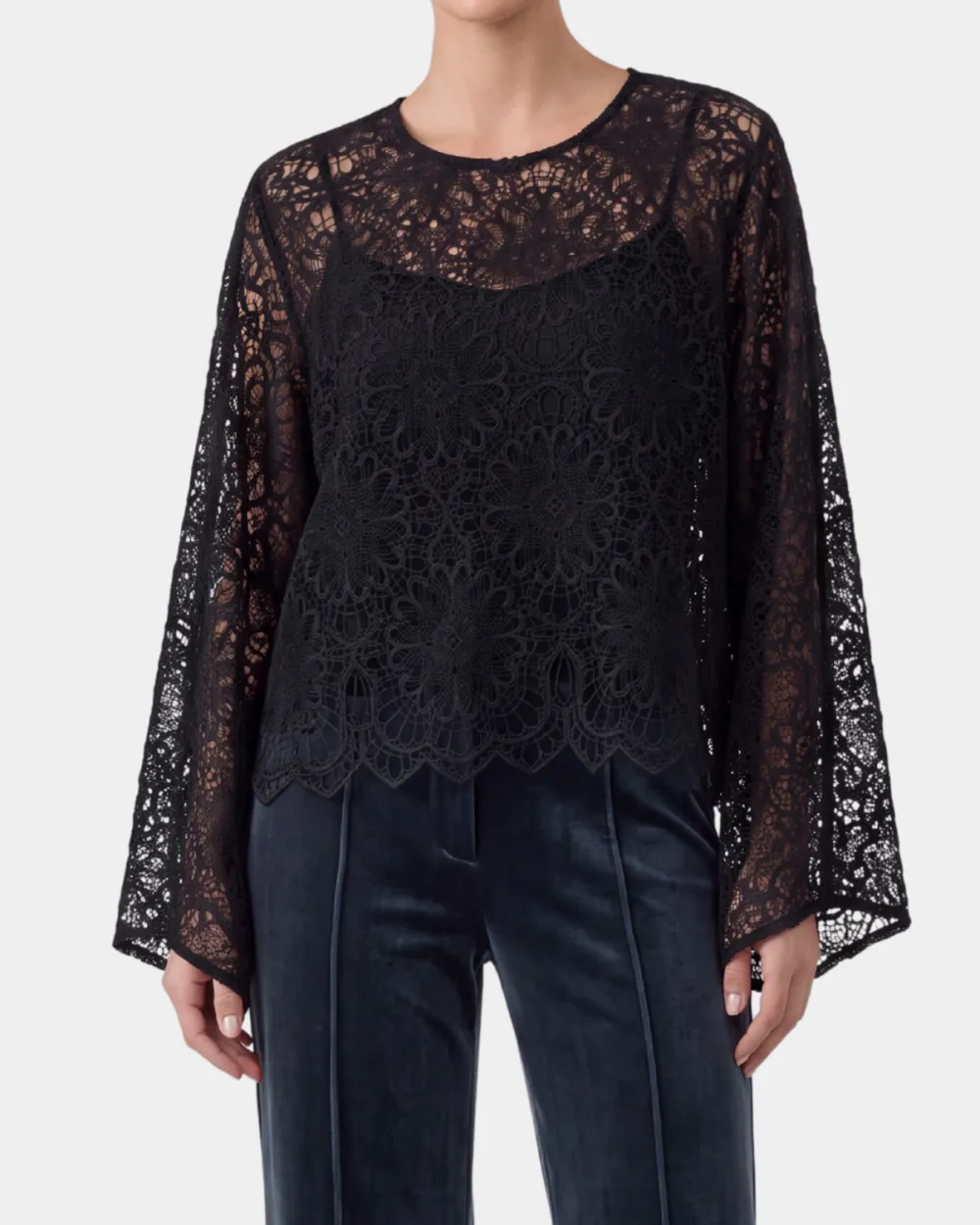 Floral Lace Top With Cami