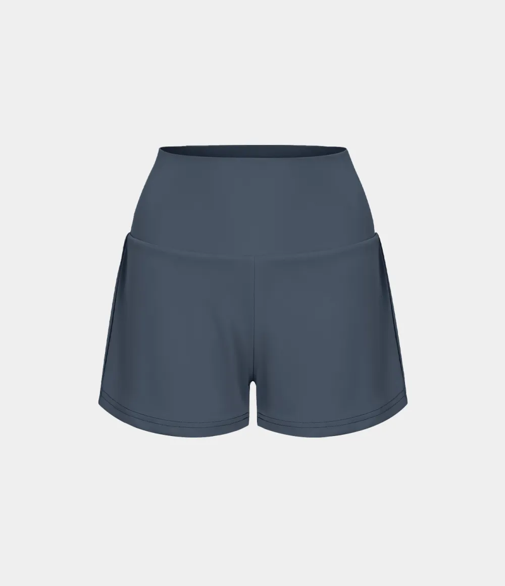 2026🔥  Super High Waisted Back Pocket & Side Hidden Pocket 2-in-1 Yoga Shorts 2.5