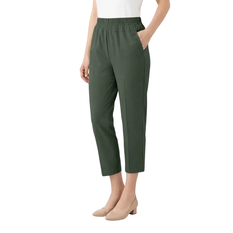 Ultra-Stretch High-Waist Pull-on Utility Capri Pants