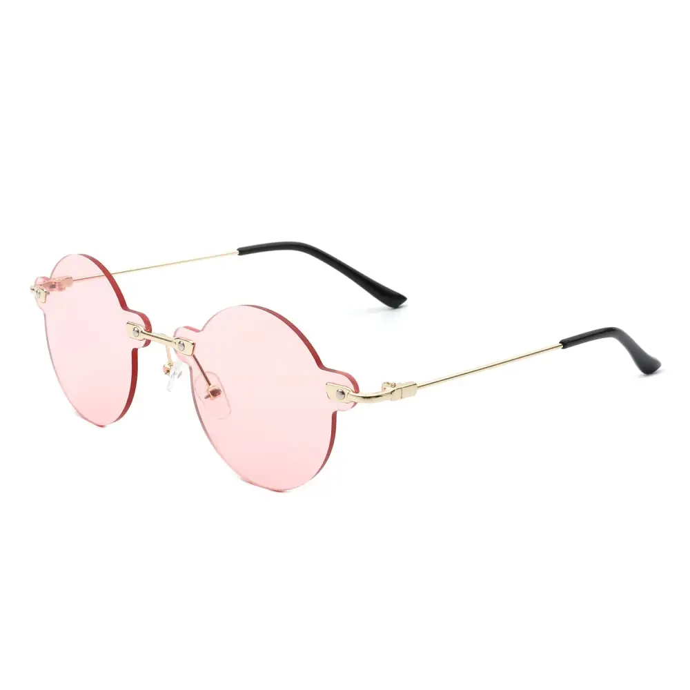 Knotted Round Rimless Frame Sunglasses
