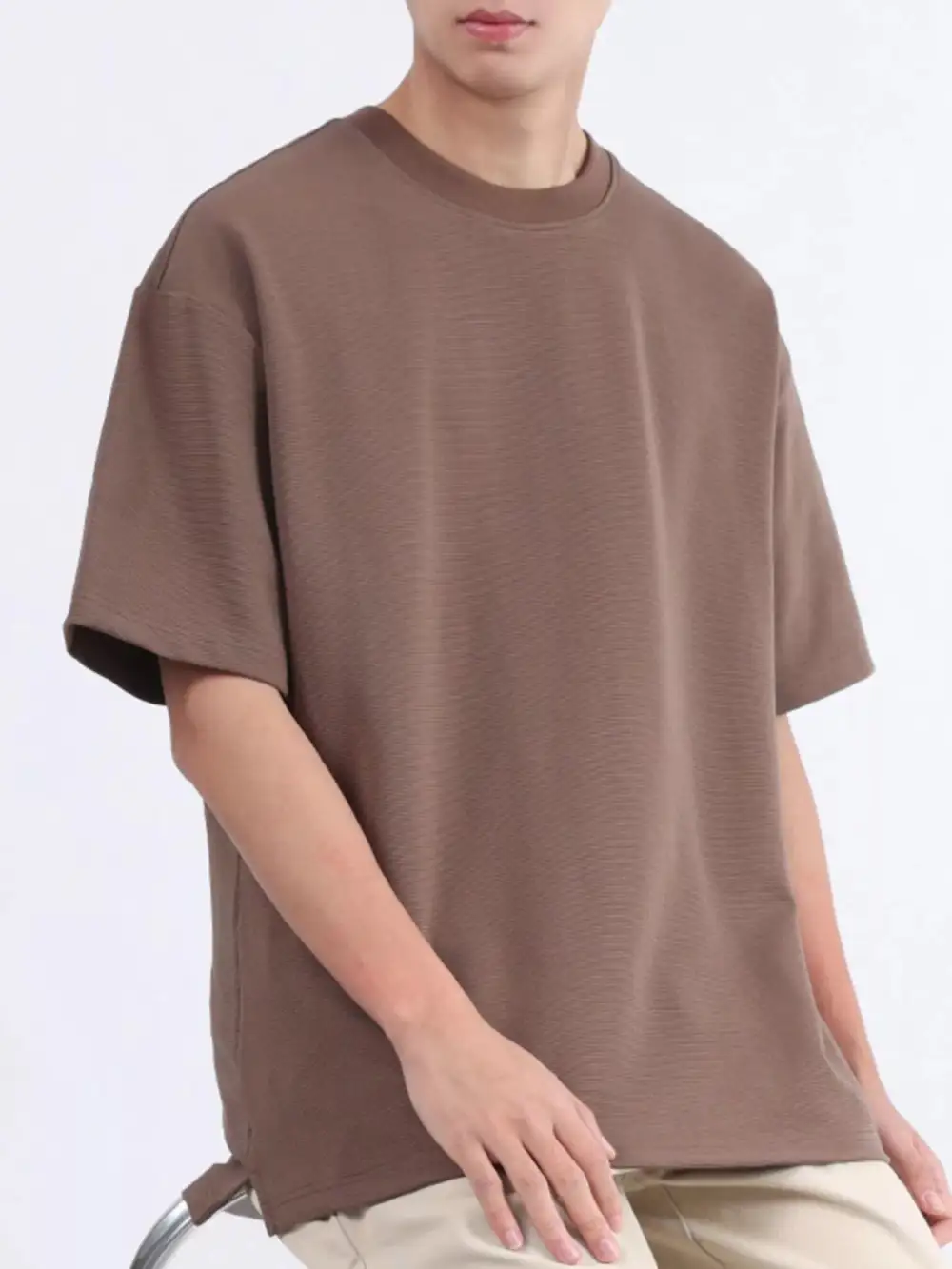Men’s Plus Size Solid Crewneck T-Shirt