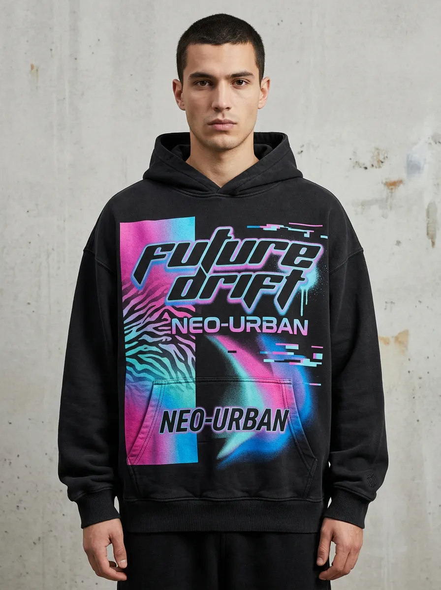 Men's Streetwear Glitch Hoodie