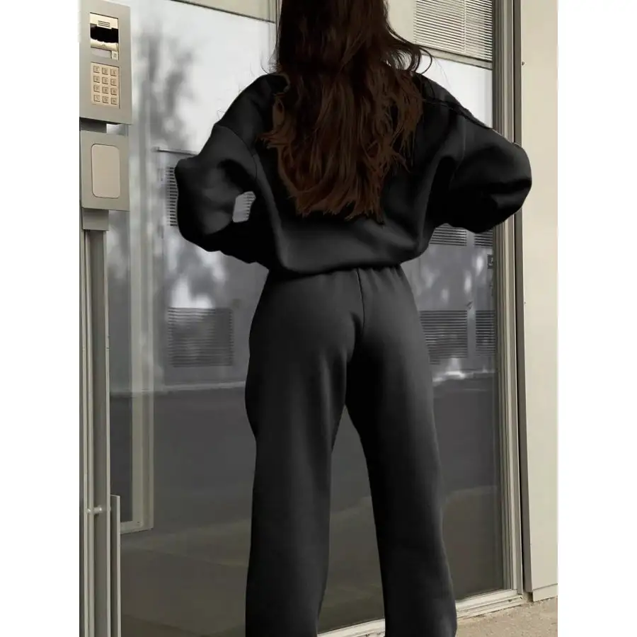 Half Zip Sweatshirt and Pants Set