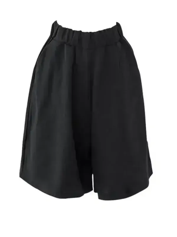 Women's Wide Leg Shorts Burmuda Shorts Linen Black Red Navy Blue Fashion Casual Daily Side Pockets Wide Leg Knee Length Comfort Solid Color M L XL 2XL 3XL
