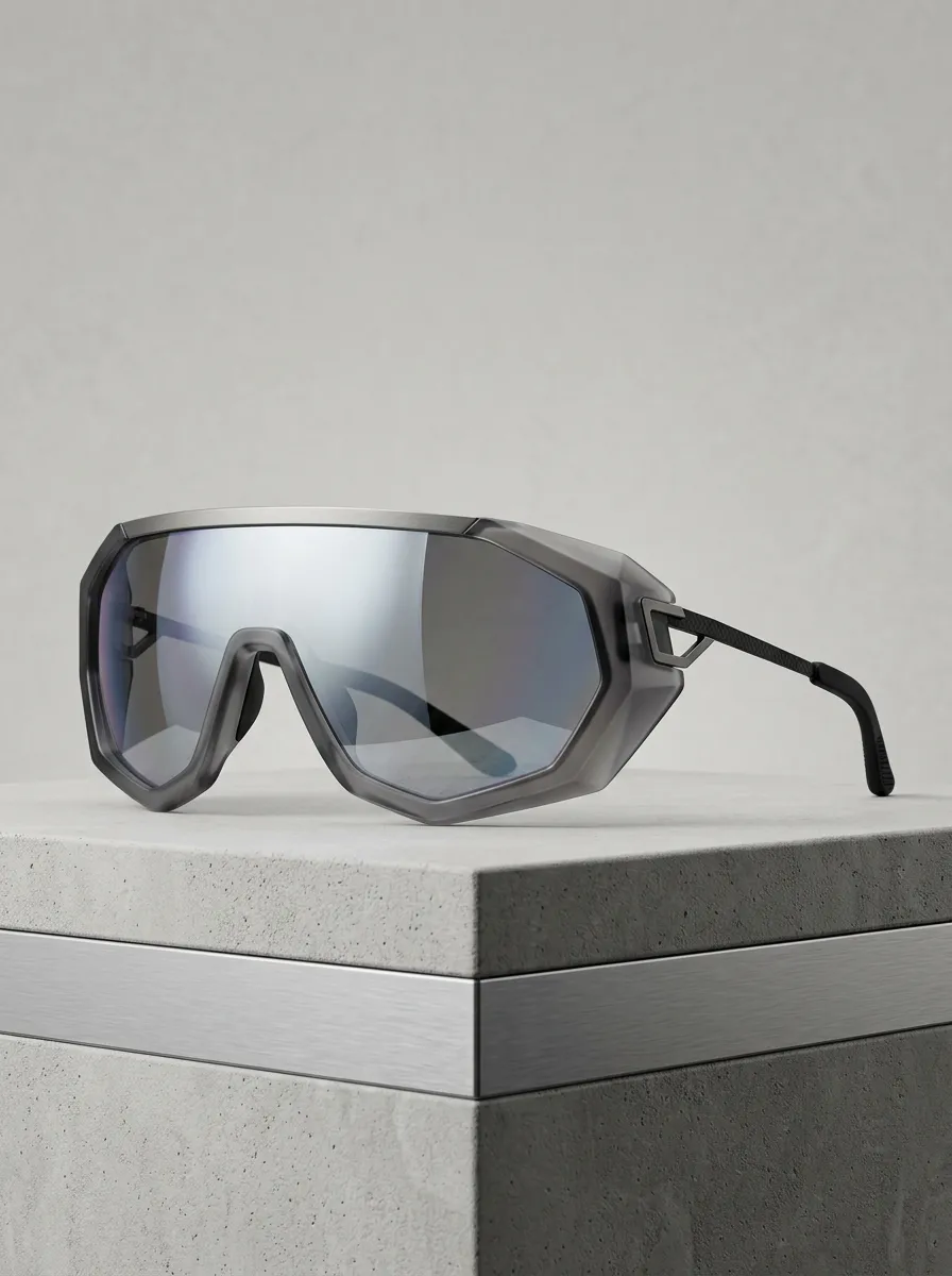 Unisex Sporty Cyclist Oversized Shield Printed Sunglasses
