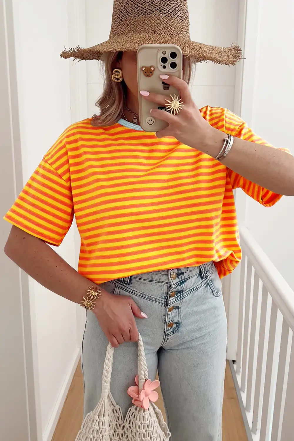 Contrast Crew Neck Drop Tee