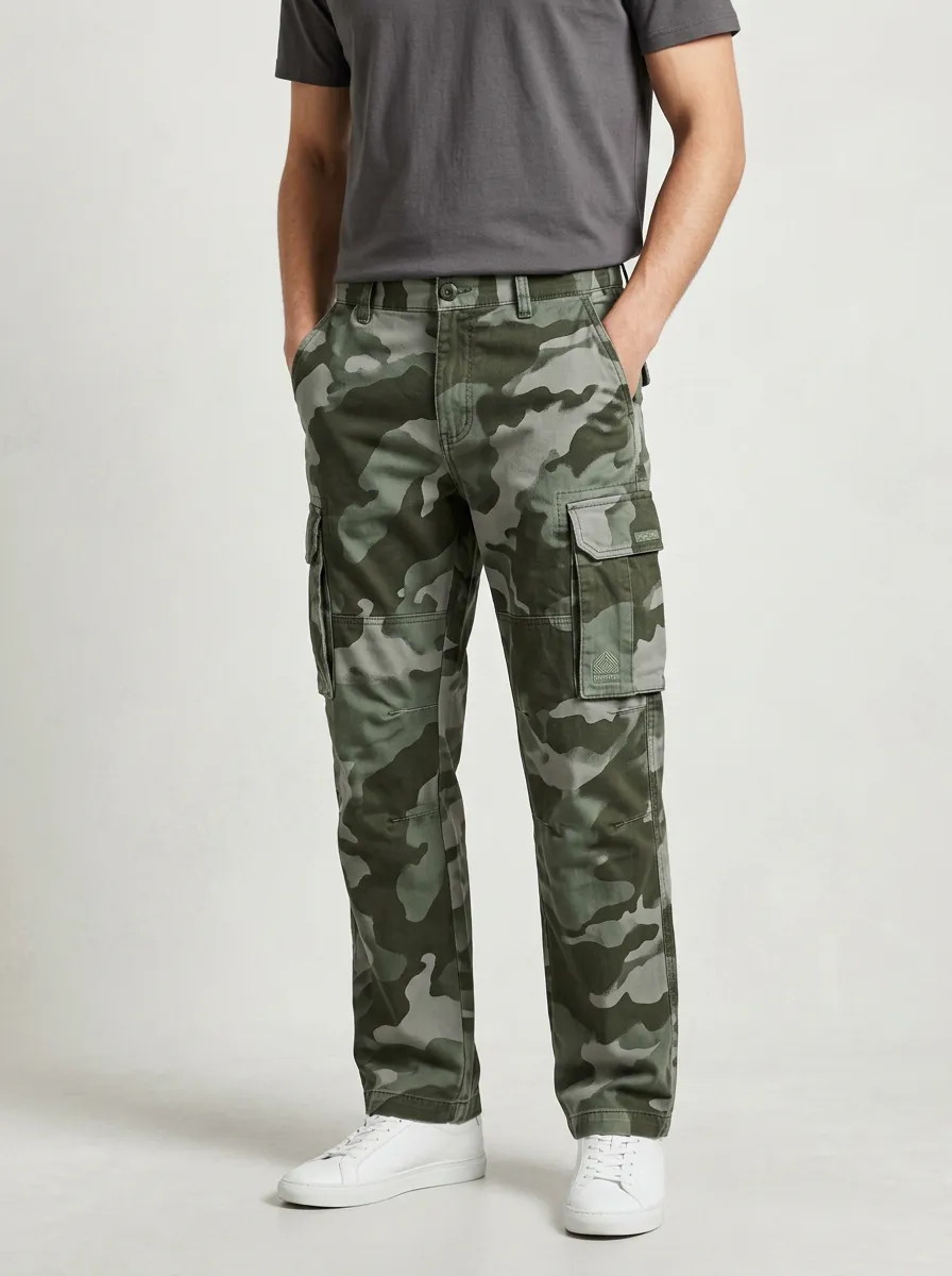 Men's Camouflage Straight Leg Cargo Pants