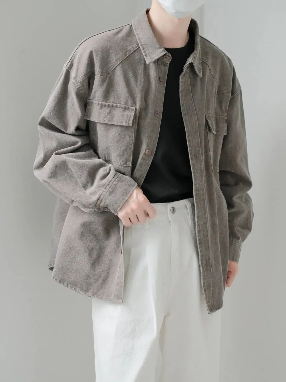 Heavy Washed Pocket Denim Shirt