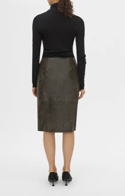 Black Faux Leather Skirt