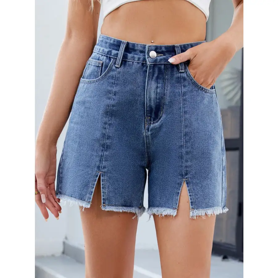Raw Hem Denim Shorts