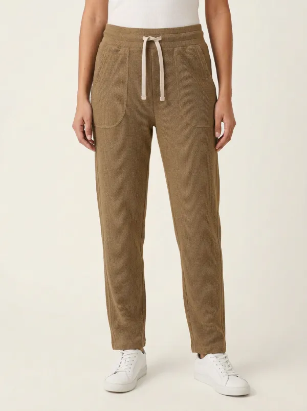 Women's Casual Waffle Knit Drawstring Jogger Pants