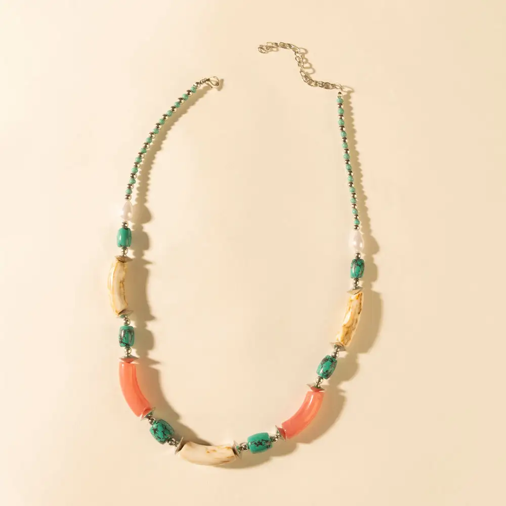 Chain Accent Handcrafted Look Necklace