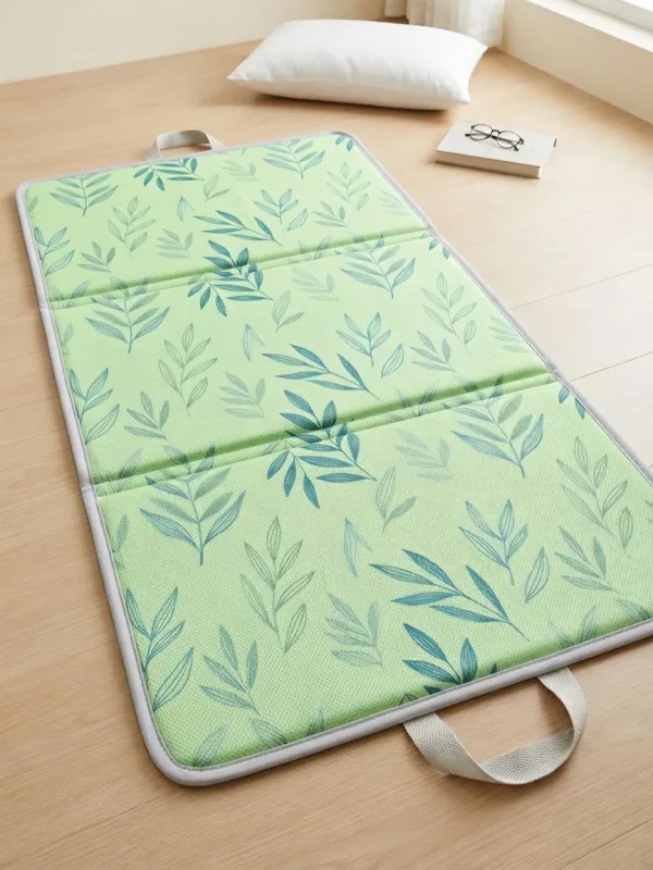 Botanical Nature Green Leaves Print Cooling Mat