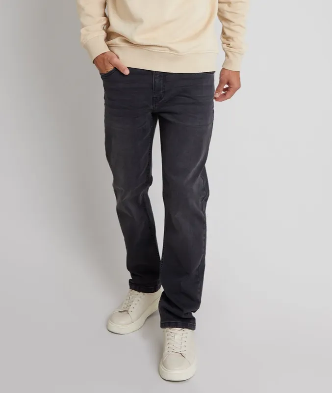 Gray Straight-Leg Jeans