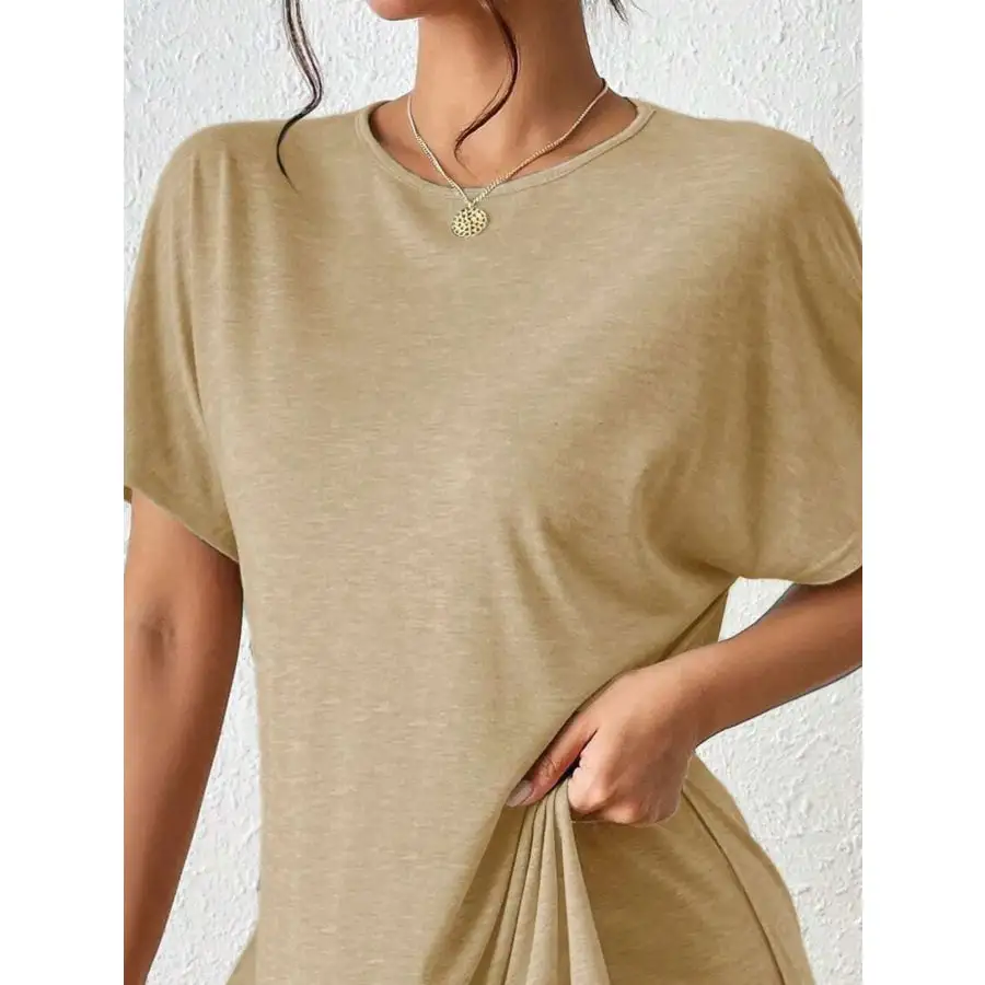 Casual Round Neck T Shirt and Shorts Set