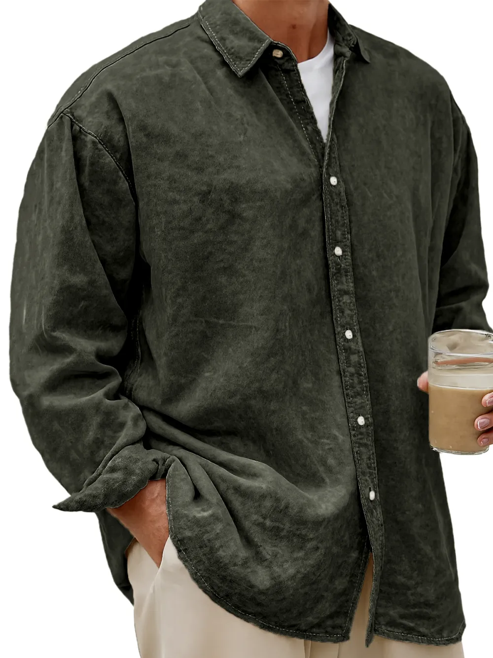 Lyocell Blend Long Sleeve Shirt