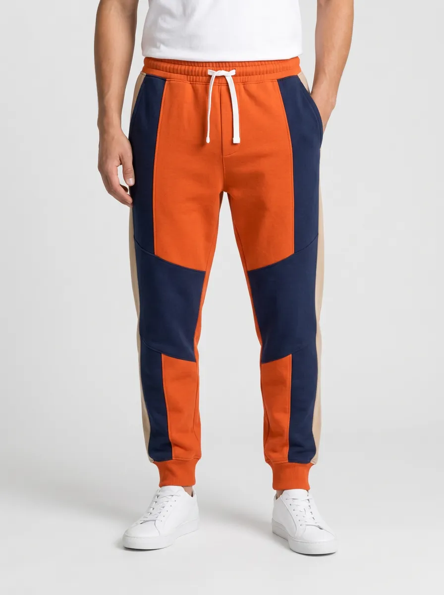 Unisex Contemporary Colorblock Relaxed Jogger Pants