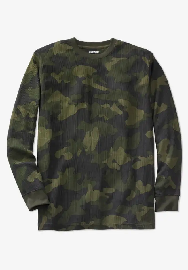 Waffle-knit Thermal Crewneck Tee