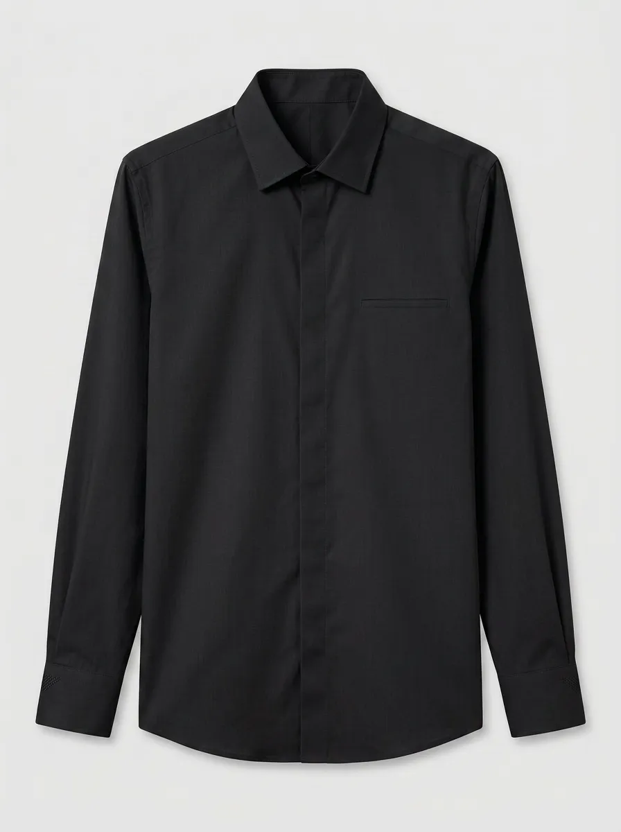 Men's Non-Iron Cotton Light Blue Solid Long Sleeve Shirt