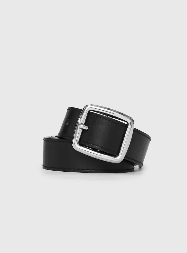 Casual Buckle Faux Leather Belt